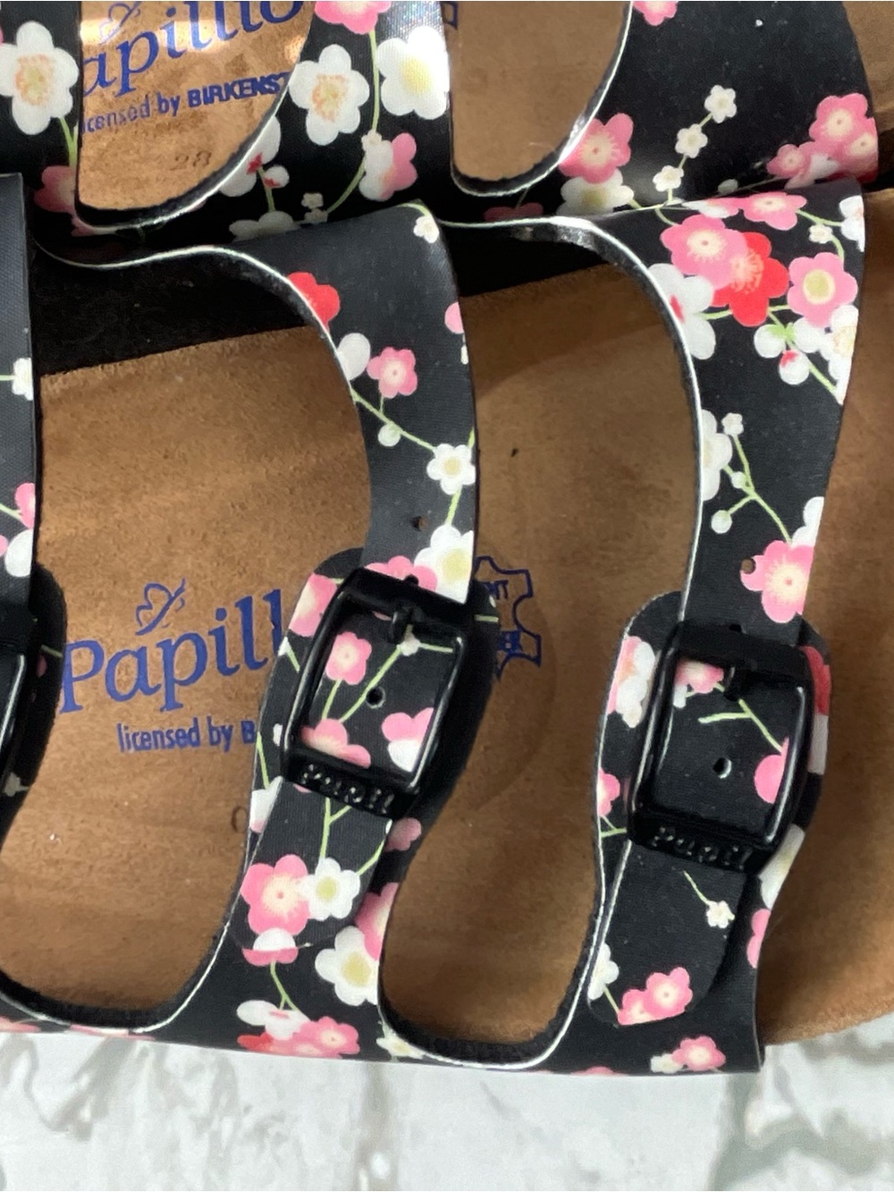 Birkenstock Papillio Floral Florida 3-Strap Slide Sandals EU 40 L9 M7 PRISTINE - Picture 3 of 8